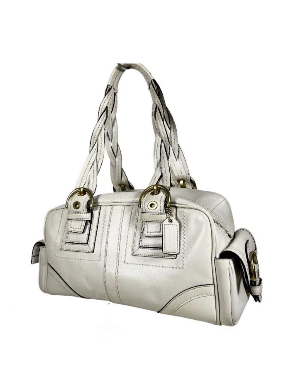 Coach Mia Satchel 10048 – Bone Glove-Tanned Leather | Rare Y2K Coach